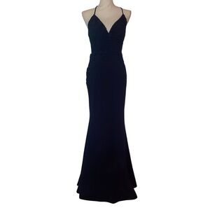 Lulus Maxi Formal Dress Mermaid Silhouette/in Navy Blue Size Small